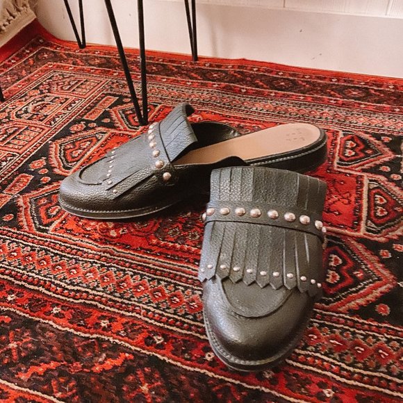 Black Studded Mules - Picture 2 of 2